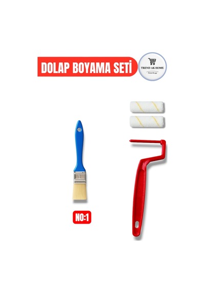 4'lü Boyacı Seti Rulo Fırça Seti Badana Beyaz Beyaz