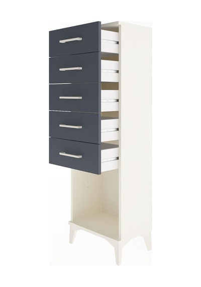 Arges Dolap 5 Çekmeceli 44x30x134 Aytaşı-antrasit Aytaşı