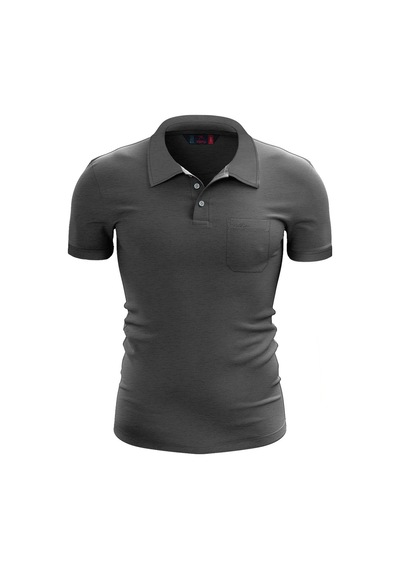 Raru Pamuk Cepli Polo T-shirt Paratus Antrasit Melanj Antrasit Melanj