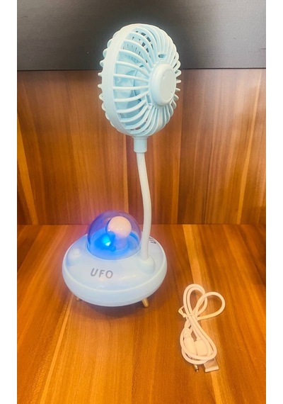 Fanlı Gece Lambalı Şarjlı Usb'li Soğutucu Yaz Sıcaklarına Karşı S