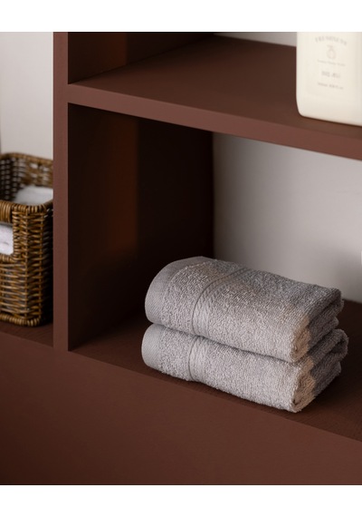 Ryella 2'li %100 Pamuk Armürlü El Havlusu - Gri - 30x30 Cm 8684427346044 Çok Renkli