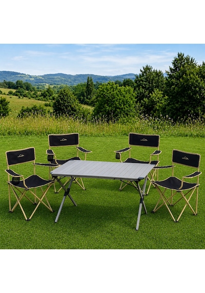 Yek Outdoor Campout Alüminyum Xxl Büyük Masa + 4 Campout Mogan Sandalye Set Diğer