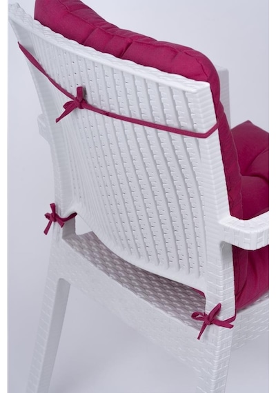 Altınpamuk Neva Pofidik Arkalıklı Özel Dikişli Bağcıklı Sandalye Minderi 44x94 CM Fuşya