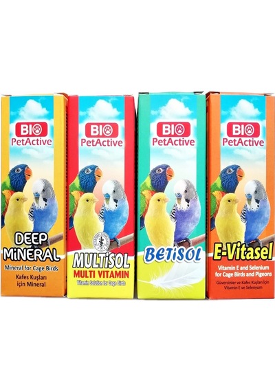 Kafes Kuşları Kanarya Muhabbet Kuşu Papağan Kuş Vitamini 4 Lü Set