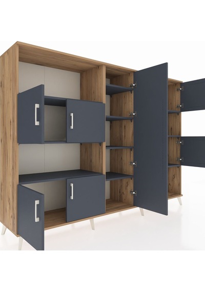 Hyperion Dolap 10 Raflı 9 Kapaklı 220x44x163 Çam-antrasit Çam-antrasit Hyperion Dolap 10 Raflı 9 Kapaklı 220x44x163 Çam-antrasit Çam-antrasit