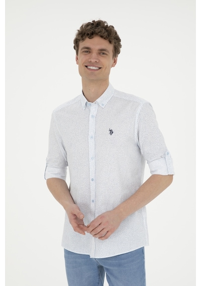 U.s. Polo Assn. Erkek Mavi Gömlek Desenli 50288670-vr036 Mavi