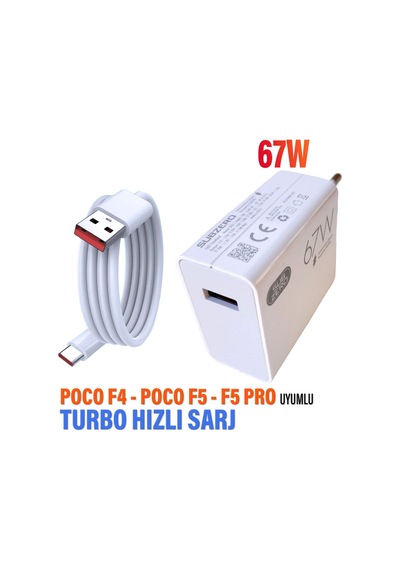 Poco F4 - Poco F5 - F5 Pro Uyumlu 67w Turbo Hızlı Şarj Aleti