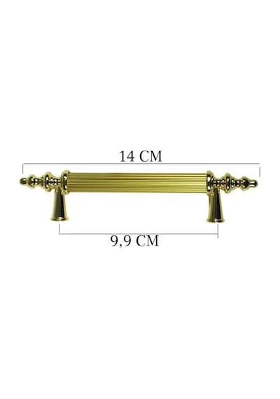 Kulp Silindir Çizgili Zamak Kulp Model 14 Cm 2 Adet Gold