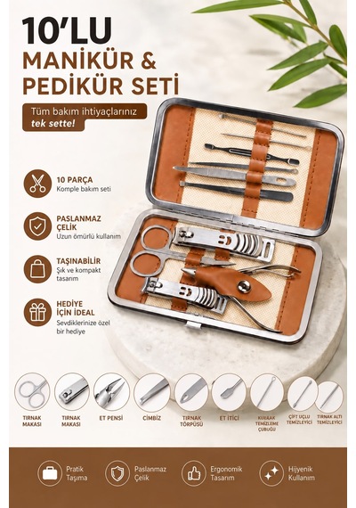 Manikür &amp Pedikür Seti 10 Parça