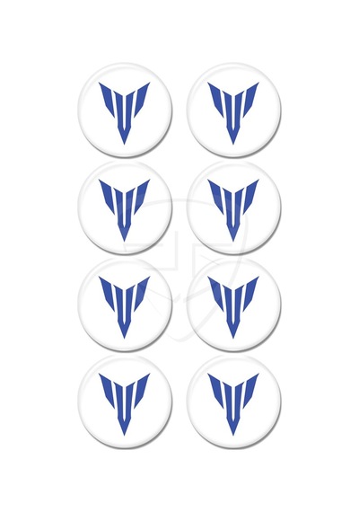 Yamaha Mt Logo 8'Li Koruma Takozu 3D Sticker Etiket Beyaz Mavi