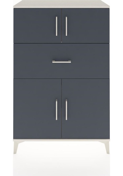Hyperion Dolap 2 Raflı Tek Çekmeceli 4 Kapaklı 88x44x134 Aytaşı-antrasit Aytası Hyperion Dolap 2 Raflı Tek Çekmeceli 4 Kapaklı 88x44x134 Aytaşı-antrasit Aytası