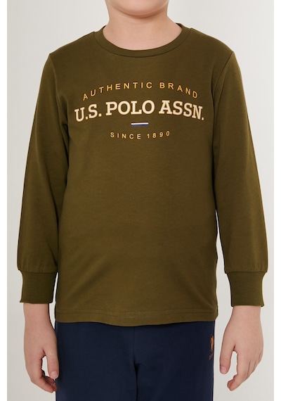 U.s. Polo Assn Shiny Kahverengi Erkek Çocuk Uzun Kol Pijama Takım Kahverengi