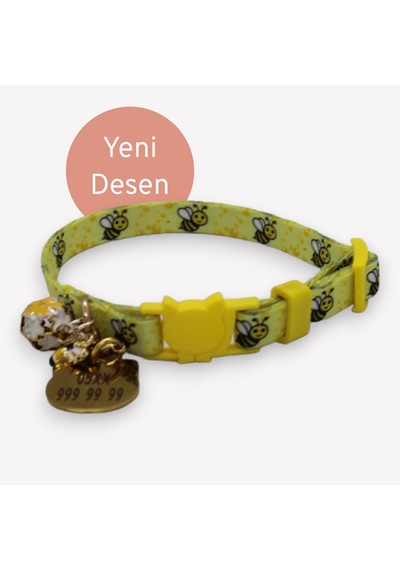 Caramelos Güvenlik Kilitli Kedi Tasması Isimli Künyesi
