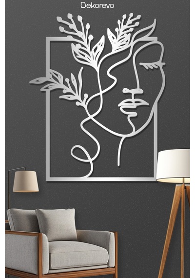 Uyuyan Güzel Metal Duvar Tablosu - Metal Duvar Sanatı - Gümüş - 60 X 75 Cm