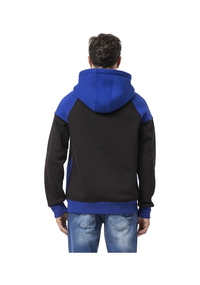 Cipo & Baxx Cl591 Erkek Hoodie Sweatjacket Fermuarlı, Kapüşonlu, Modern Baskılı Sweatshirt Siyah