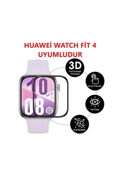 Huawei Watch Fit 4 Full Ekran Ppma Kolay Uygulama Aparatlı Nano Saat Koruyucu