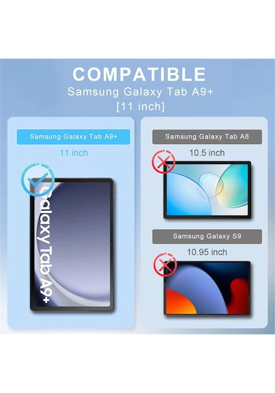 Galaxy Uyumlu Tab A9 Plus 11 Inç Tablet Kılıfı Şeffaf Ekran Koruyuculu