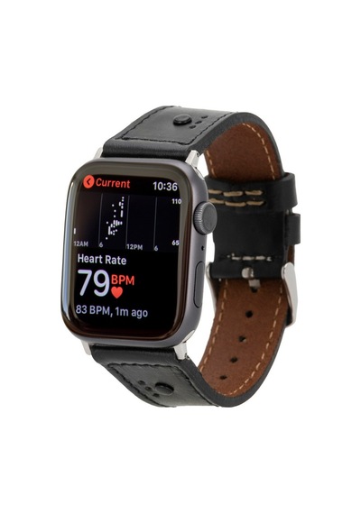 Apple Uyumlu  Watch  Deri Kordon 42-44-45mm Rst1 Siyah