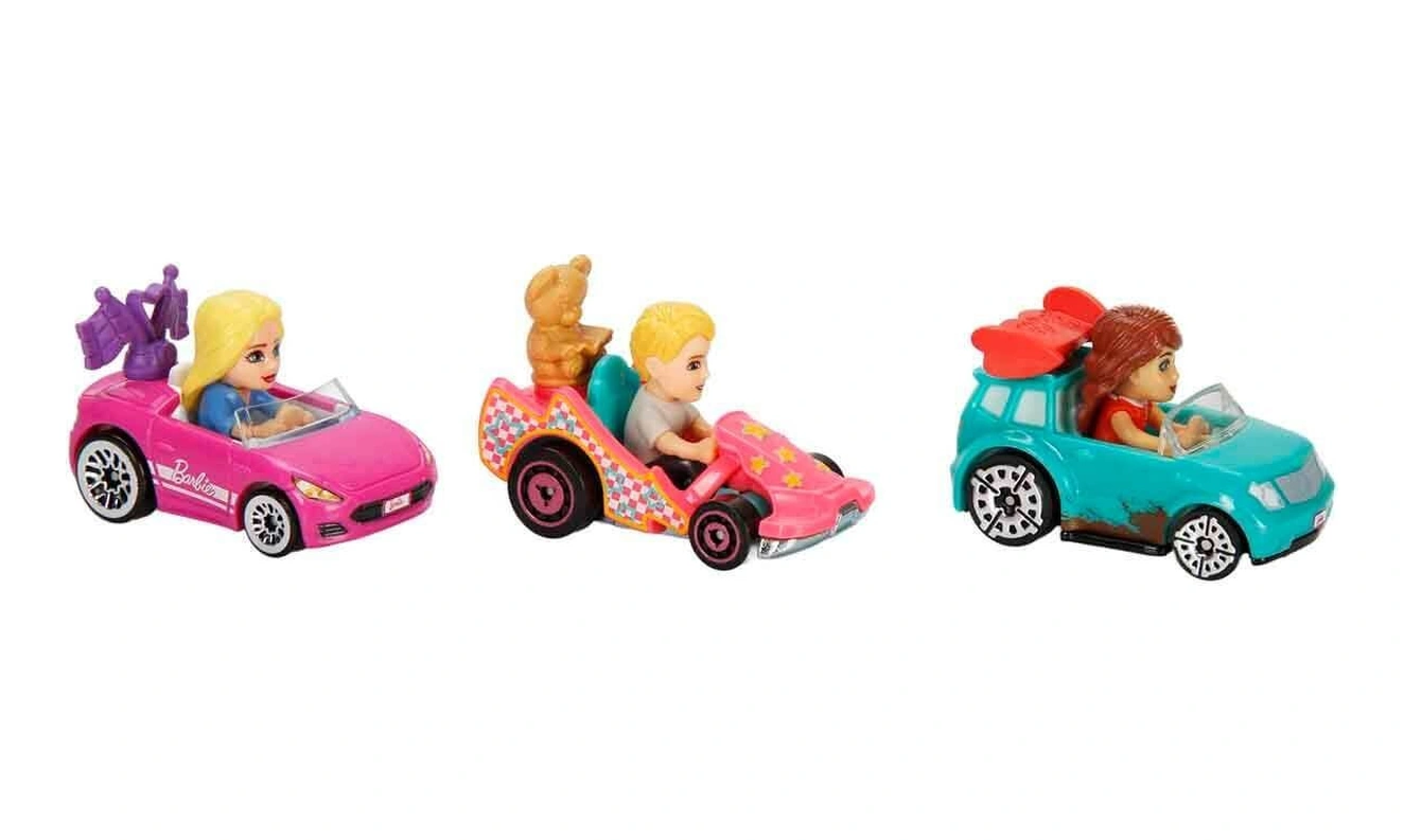 Jdg45 Hot Wheels Racerverse Barbie 3 Lü Araba Seti