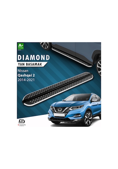 S-dizayn Nissan Qashqai 2 Diamond Krom Yan Basamak 173 Cm 2014-2021