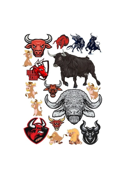 Boğa Sticker Set-2 15 Parça Telefon, Tablet, Defter, Laptop Sticker
