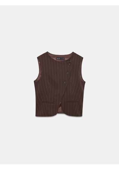 Dilvin 60604 Asimetrik Kesim Yelek-kahve Kahve
