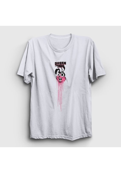 Presmono Unisex Bunny Green Day T-shirt Beyaz