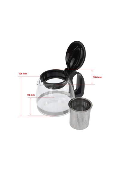 Çelik Süzgeçli Cam Demlik - 700 Ml