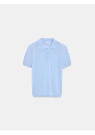 DİLVİN 10871 Lyocell Polo Yaka İnce Triko-açık Mavi