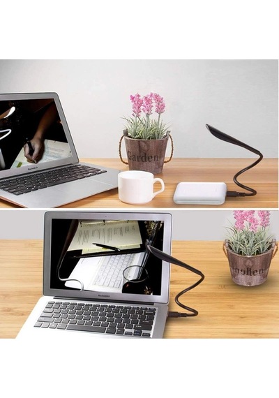 Dokunmatik Masa Ve Kitap Okuma Lambası Usb Girişli 14 Ledli 3 Kademeli Ledi Siyah .