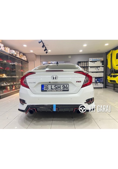 Kit Garaj Honda Civic Fc5 Mugen Arka Ek Plastik 2016-2021 Boyasız