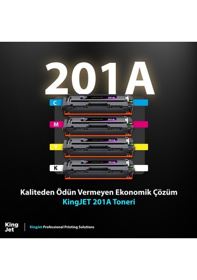 Kingjet Hp Uyumlu 201a Standart Kapasiteli 4 Renk Takım Uyumlu, Toner Çipli M252n İle Uyumlu