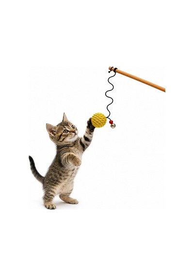 Kedi Oltası - Dawcat - İp Yumağı - Bej