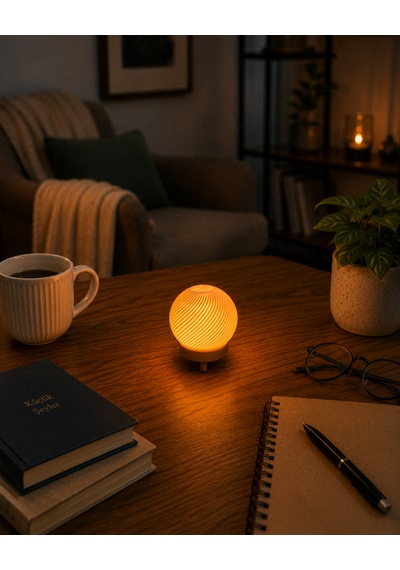 Luma Orb, Şamdanlık Ve Mumluk Ahşap  - Bej