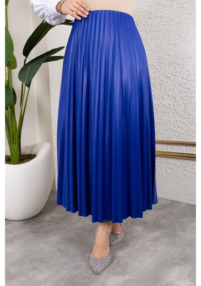 Hira Life Fashion Kadın Tesettür Giyim Ve Deri Görünümlü Beli Lastik Detayı İle Piliseli Uzun Etek Mavi Mavi Hira Life Fashion Kadın Tesettür Giyim Ve Deri Görünümlü Beli Lastik Detayı İle Piliseli Uzun Etek Mavi Mavi