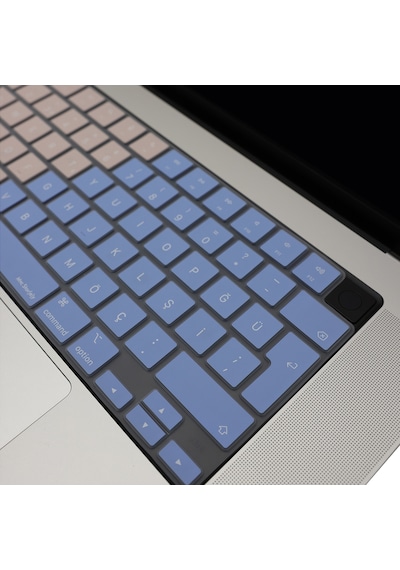 Apple Uyumlu MacBook Klavye Koruyucu Türkçe Q Silikon İnce Hafif Yıkanabilir Air 13,6-15,3 İnç Pro 14,2-16,2 İnç M1-m2-m3-m4-m5 Mavi Pembe