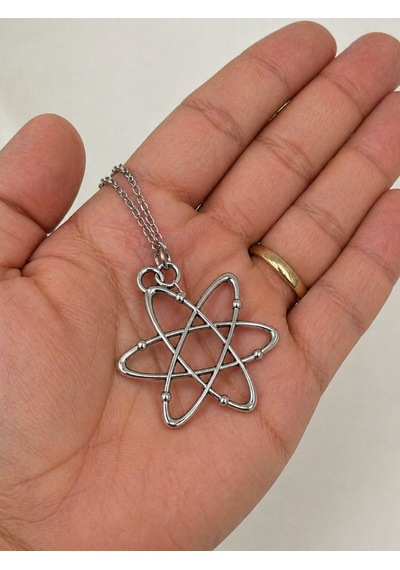 Atom Model Figür Kolye Unisex Metal Tasarım Hediye Aksesuar Çok renkli