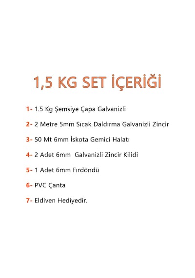 Goldsea Marine Çantalı Tekne Ve Şişme Bot İçin Hazır Çapa Seti 1.5 Kg
