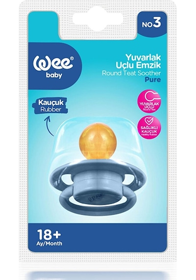 700 Wee Baby Pure Yuv.kauçuk Emzik No:3 Mavi 3 Adet