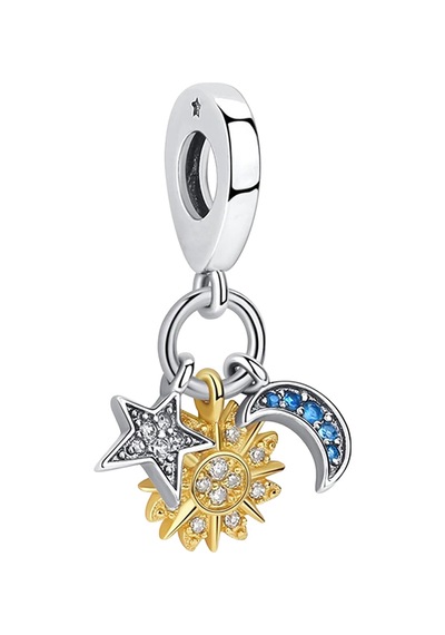 Gökyüzü Üçlü Sallantılı 925 Ayar Gümüş Charm