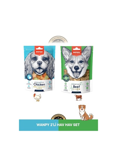 Wanpy Köpek Ödülü 2 Li Set Bisküvi Tavuk Sargılı Ve Dana Ciğeri