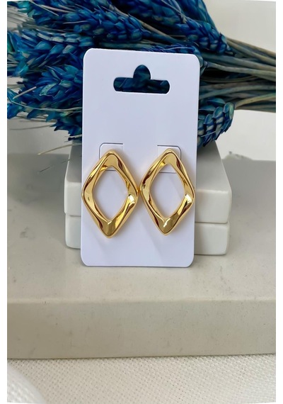Demokan Kadın Küpe İçi Boş Karo Küpe 001