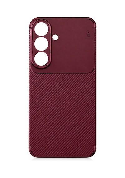 Samsung Galaxy S26 Fe Uyumlu Kılıf Karbon Tasarım Kamera Korumalı Silikon Telefon Kılıfı Kapak Bordo