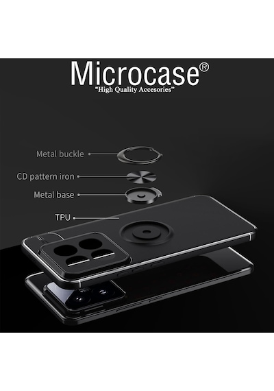 Xiaomi 14 Global Focus Yüzük Standlı Silikon Kılıf Al3363