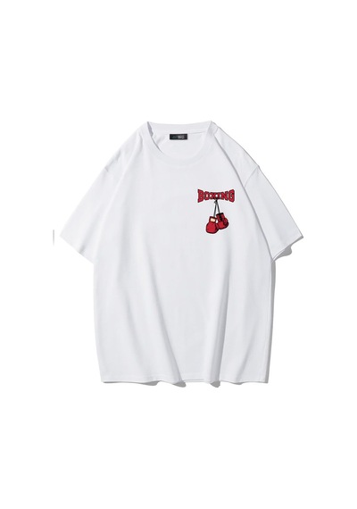 Brz Collectıon Brz Collection Unisex Oversize Boxing T-shirt Beyaz