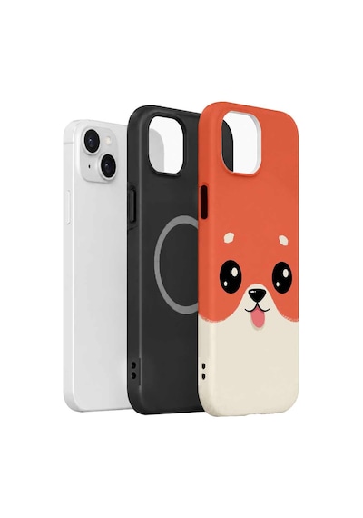 Velvoria Valestra Şeftali Köpekli Apple Apple iPhone Uyumlu 15 Plus Magsafe Koruma Kılıfı Valestra Magline - Şeftali Köpekli