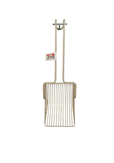 Paslanmaz Çelik Kedi Kumu Küreği - Dayanıklı Metal Kum Eleme Küreği, Hijyenik Ve Uzun Ömürlü 34 Cm