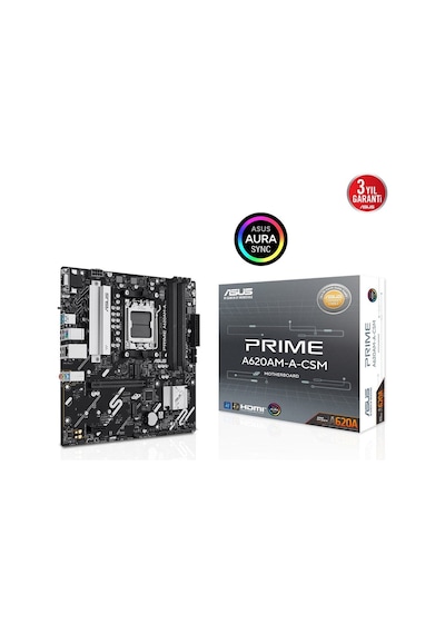 Asus Prıme A620am-a-csm Ddr5 Hdmı-dp Pcıe 4.0 Am5 Matx Kurumsal Anakart-222312