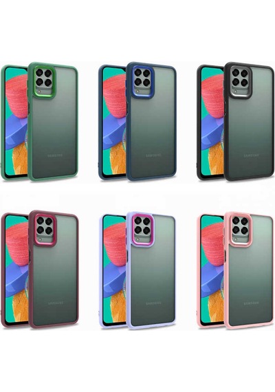 Zore Galaxy Uyumlu M33 Kılıf Flora Kapak - Kırmızı Kirmizi