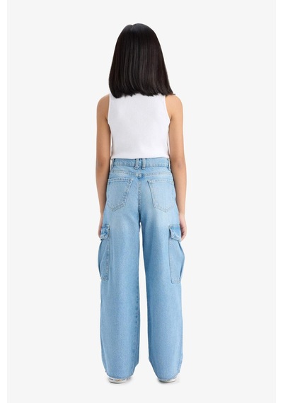 Defacto Kız Çocuk Wide Leg Kargo Geniş Paça Jean Pantolon E5878a825aunm39 Mavi Defacto Kız Çocuk Wide Leg Kargo Geniş Paça Jean Pantolon E5878a825aunm39 Mavi
